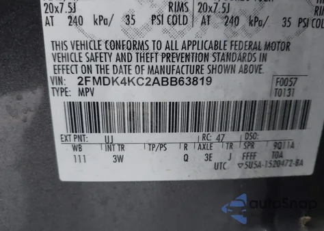 2010 Ford Edge Limited z USA, uszkodzony, nr VIN 2FMDK4KC2ABB63819